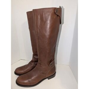 Emporio Armani Vero Cuoio Women's Brown Italian Leather Knee High Boots Sz 8